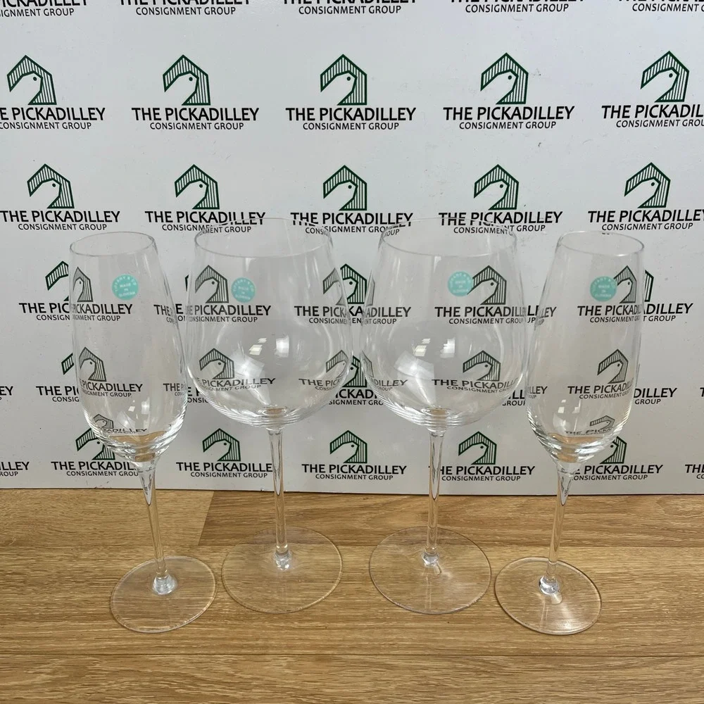 Tiffany & Co Crystal Glassware Set 2 Champagne Flutes 2 Red Wine Glasses